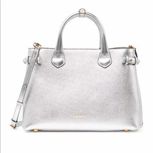 Gorgeous brand new silver Burberry banner bag